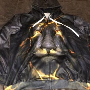 Lion Print Hoodie - Euro XXXL - US XXL